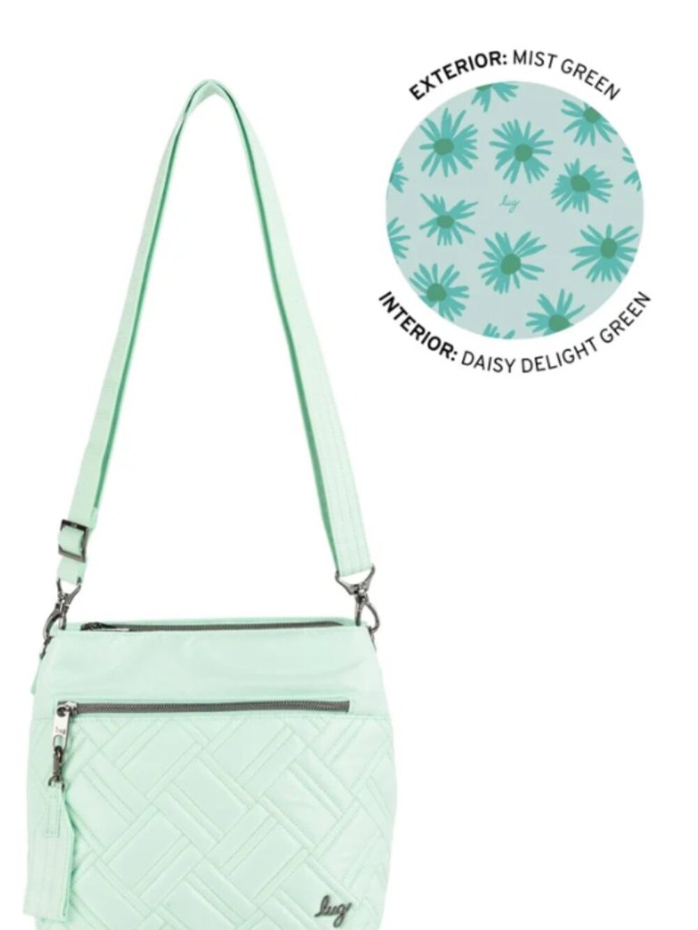 Brand New Lug Double Dip Crossbody Bag in Mist Green
